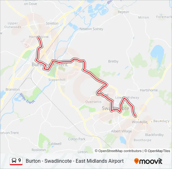 9 Bus Line Map