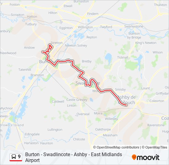 9 bus Line Map