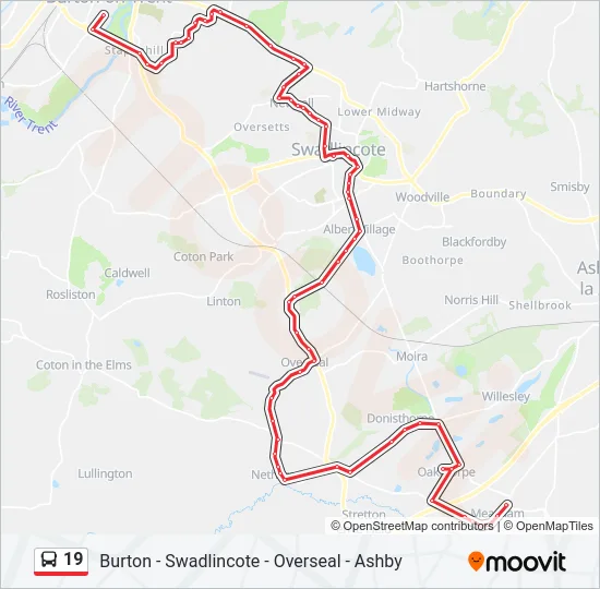 19 Bus Line Map