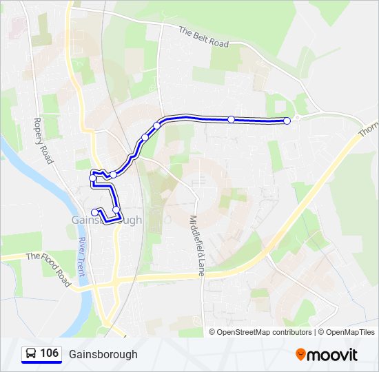 106 Bus Line Map