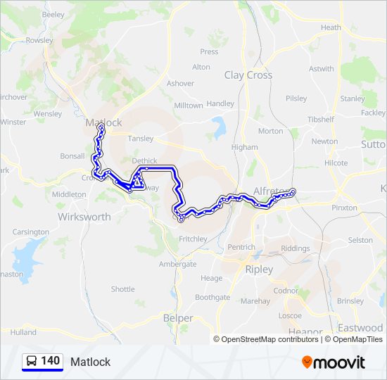 140 Route: Schedules, Stops & Maps - Matlock (Updated)