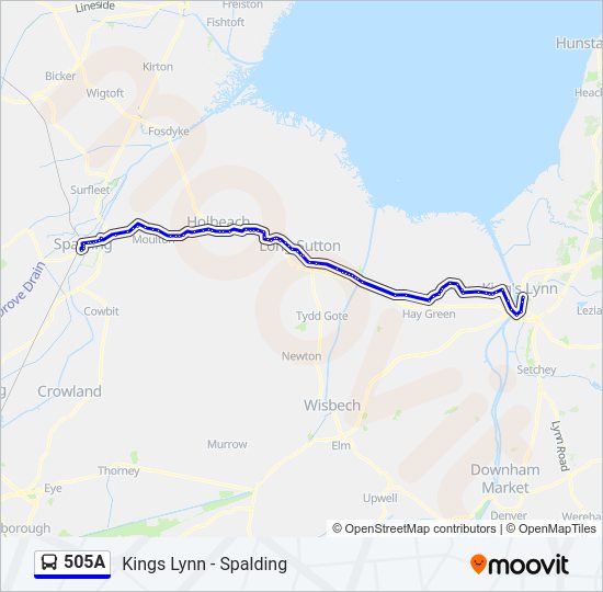 505A Bus Line Map