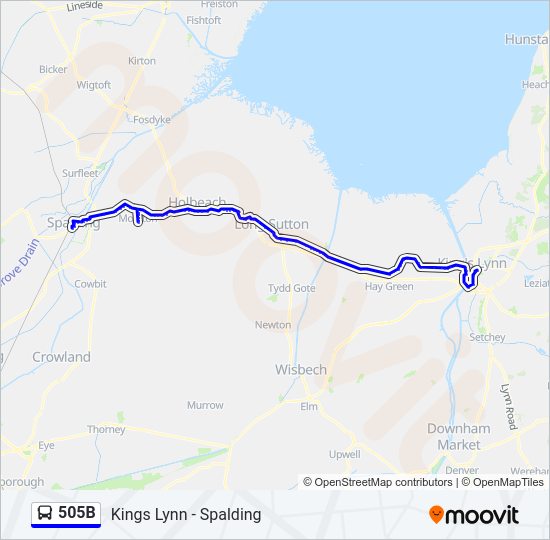 505B Bus Line Map