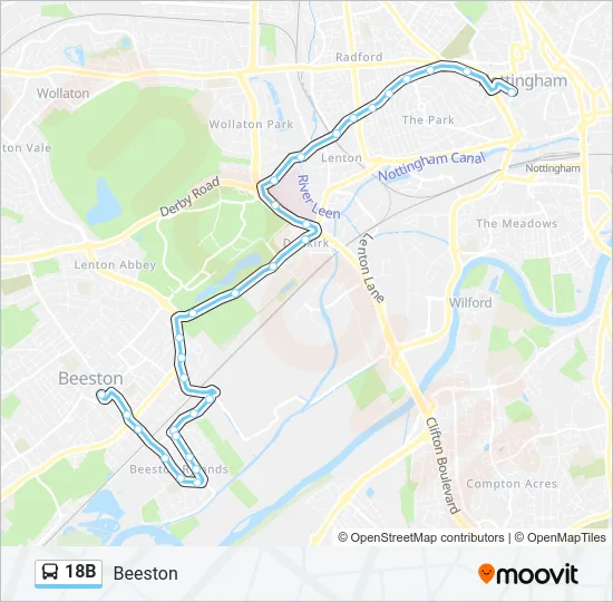 18B Bus Line Map