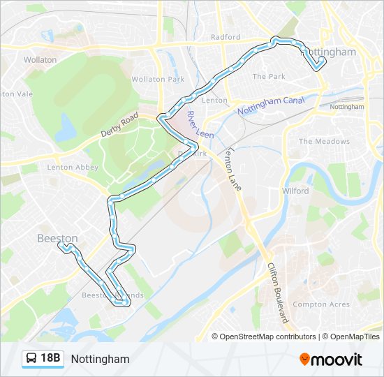 18B Bus Line Map