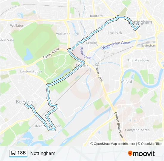 18B Bus Line Map