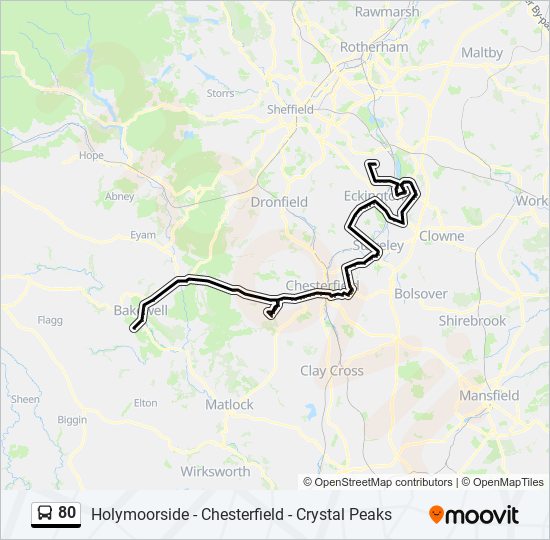 80 Route Schedules, Stops & Maps Bakewell (Updated)