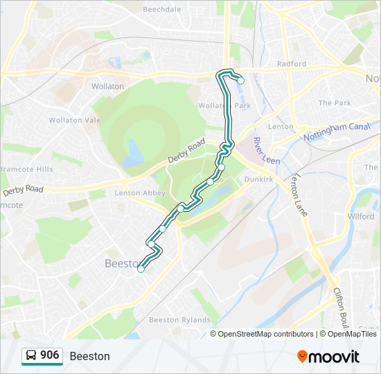 906 bus Line Map