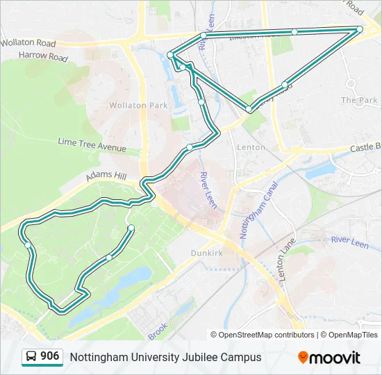 906 Bus Line Map