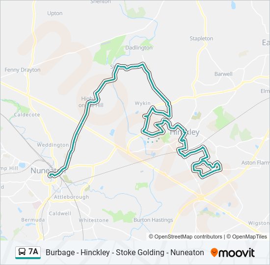 7a Route Schedules, Stops & Maps Nuneaton (Updated)