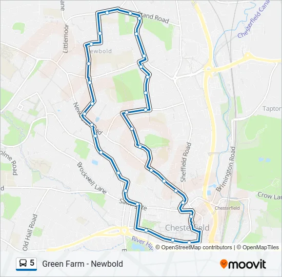 5 Bus Line Map