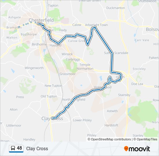 48 Route: Schedules, Stops & Maps - Clay Cross (Updated)