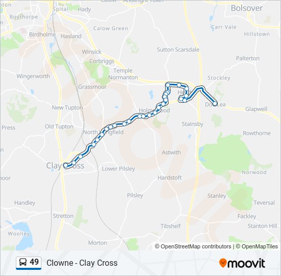 49 Route: Schedules, Stops & Maps - Doe Lea (Updated)