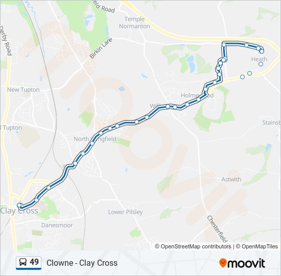 49 bus Line Map