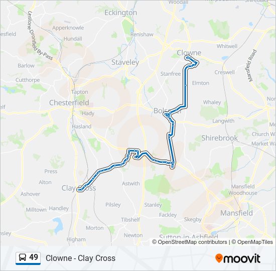 49 Route: Schedules, Stops & Maps - Clay Cross (Updated)