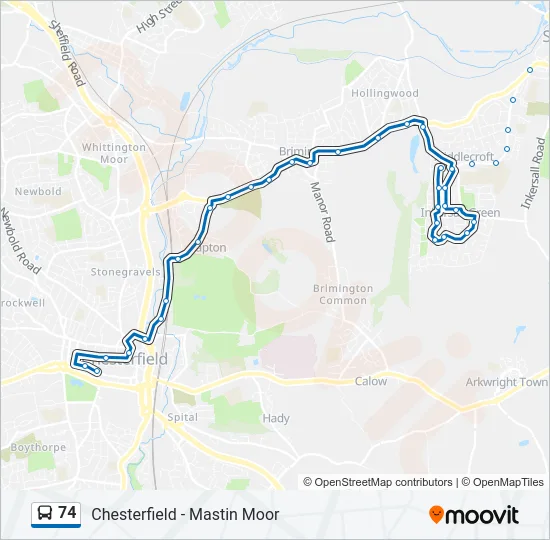 74 Bus Line Map