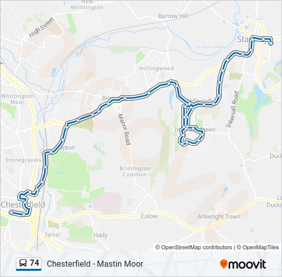 74 Bus Line Map
