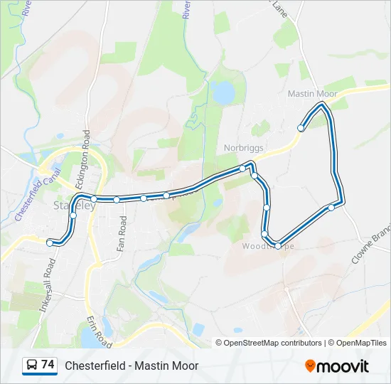 74 Bus Line Map
