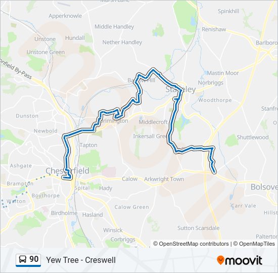 90 Bus Line Map