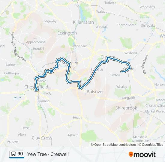 90 Bus Line Map