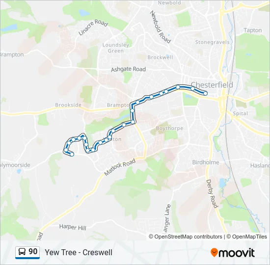 90 Bus Line Map