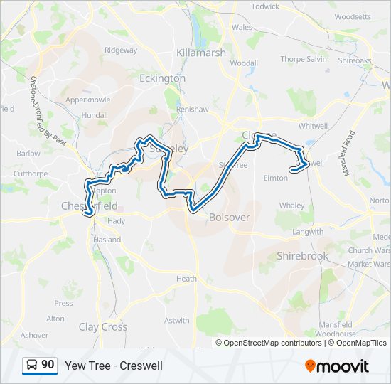 90 Bus Line Map