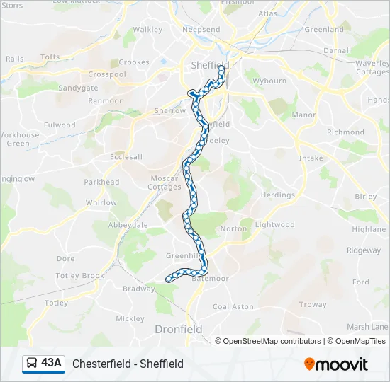 43A Bus Line Map