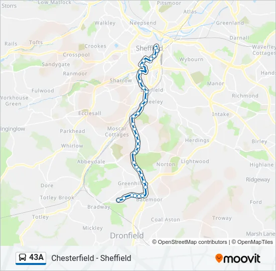 43A Bus Line Map