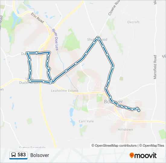 583 Bus Line Map