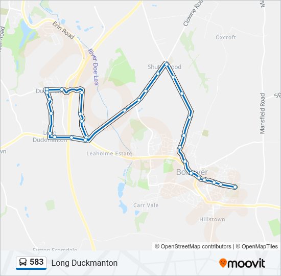 583 Bus Line Map