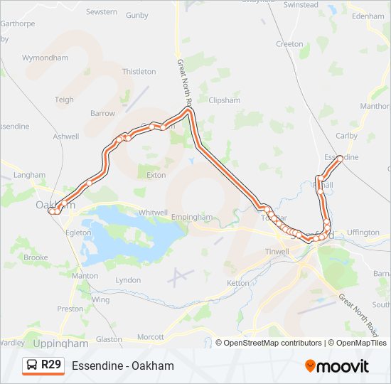 r29 Route: Schedules, Stops & Maps - Oakham (Updated)