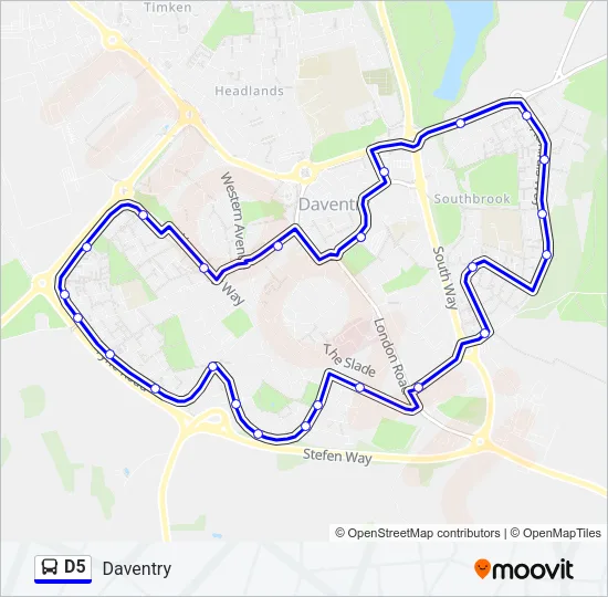 D5 Bus Line Map