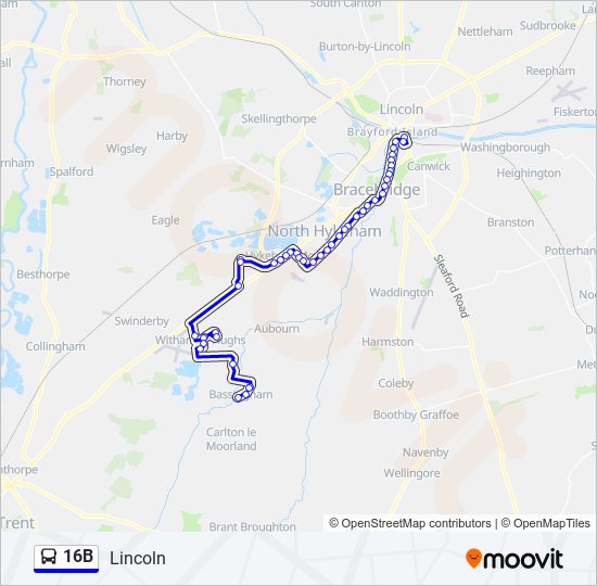 16B Bus Line Map