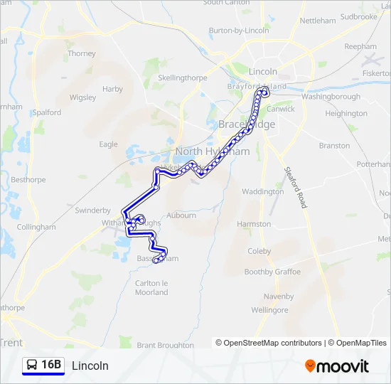 16B Bus Line Map