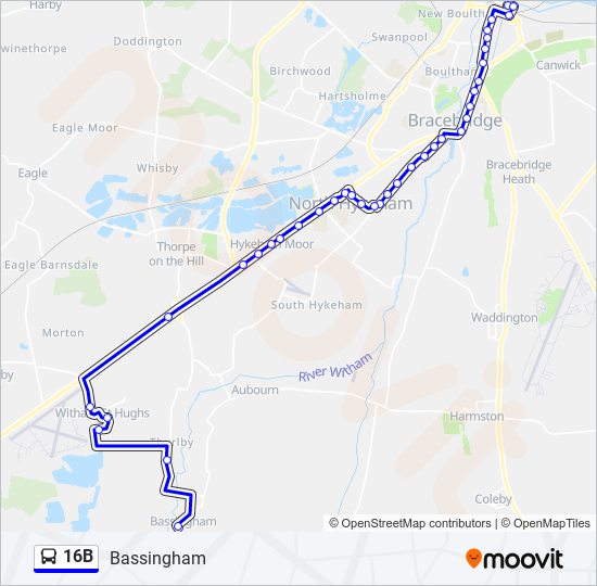 16B bus Line Map