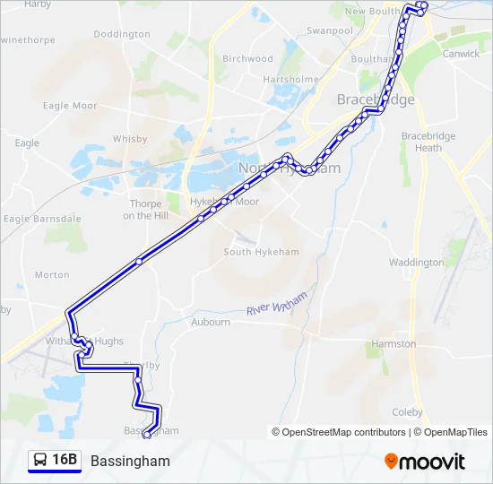 16B Bus Line Map