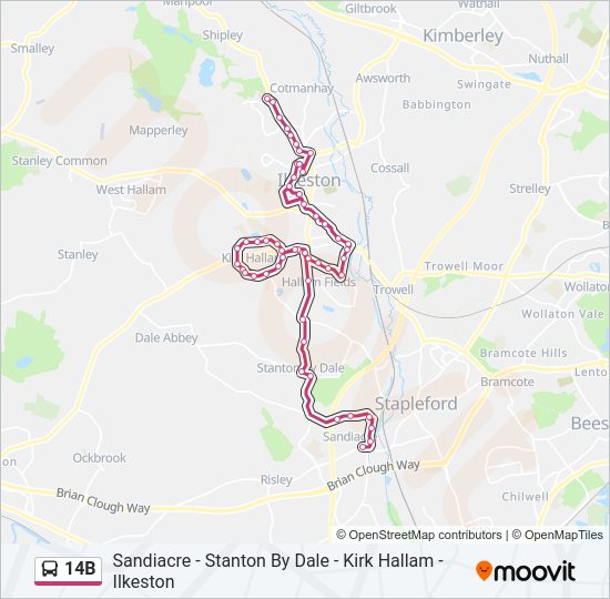 14B Bus Line Map