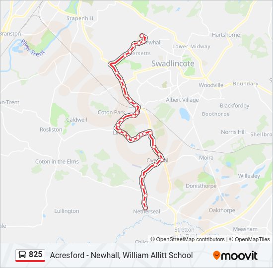 825 Bus Line Map
