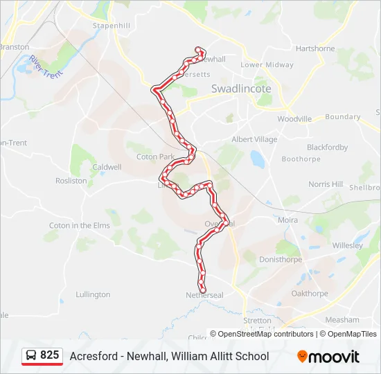 825 Bus Line Map