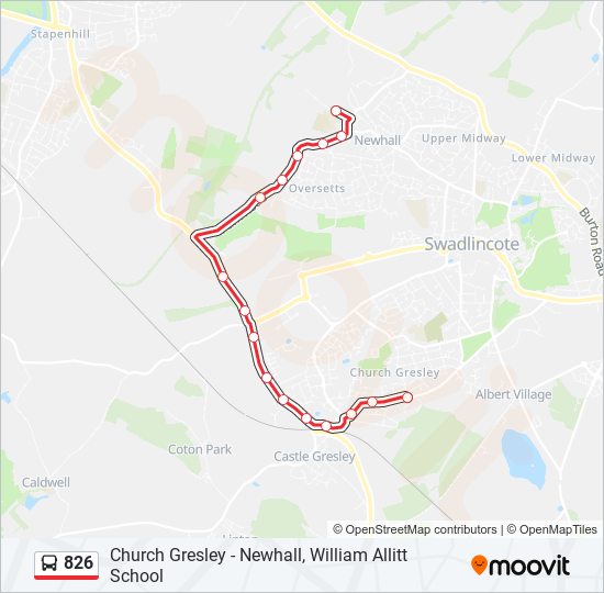 826 bus Line Map