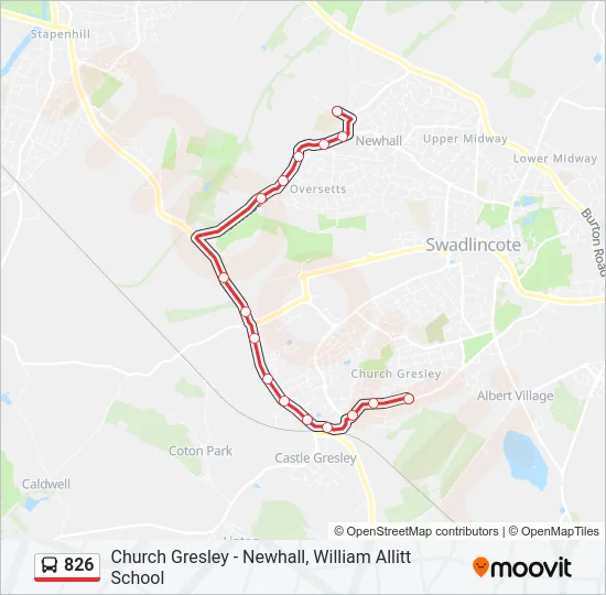 826 Bus Line Map