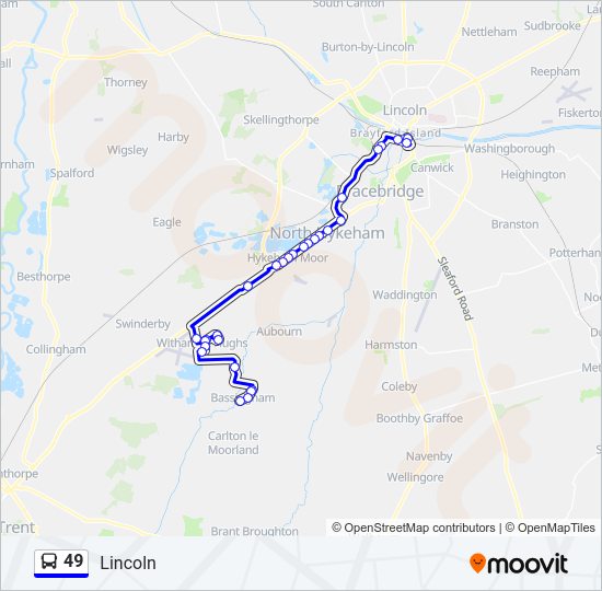 49 Bus Line Map