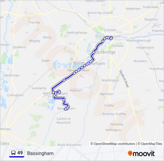 49 bus Line Map