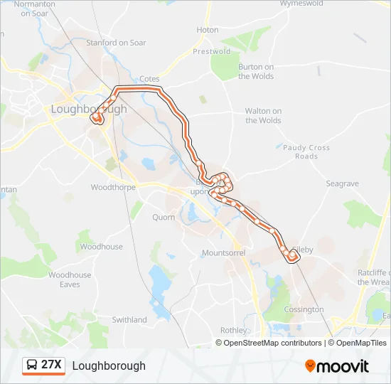 27X Bus Line Map