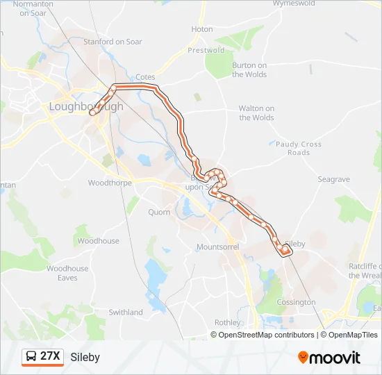 27X Bus Line Map
