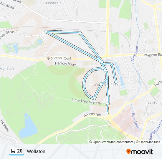 20 Bus Line Map