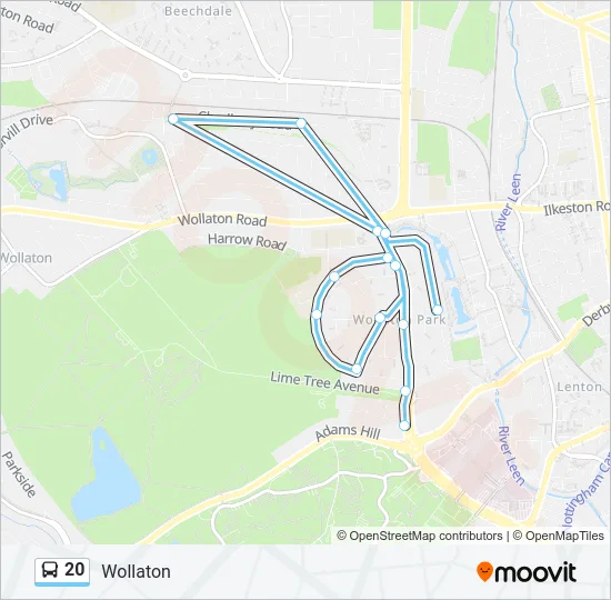 20 Bus Line Map
