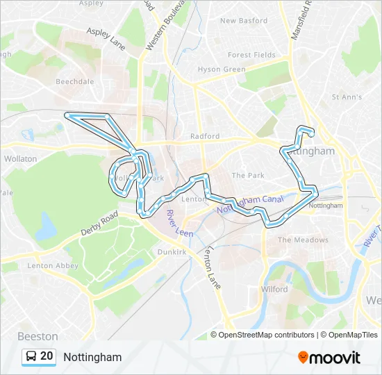 20 Bus Line Map