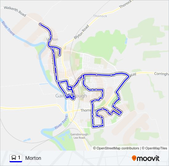 1 Bus Line Map