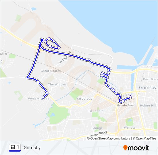 1 Bus Line Map